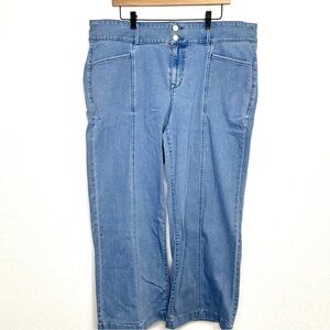 Isaac Mizrahi Live! Women’s Plus Size Light Blue Petite Jeans 18WP Wide Leg